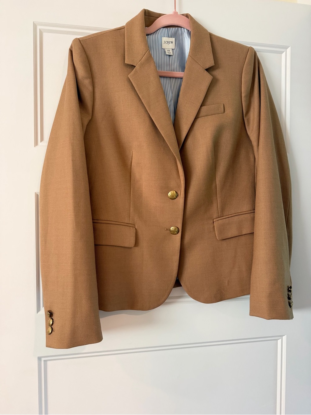 J. Crew Factory Camel Tan Blazer with Gold Buttons
